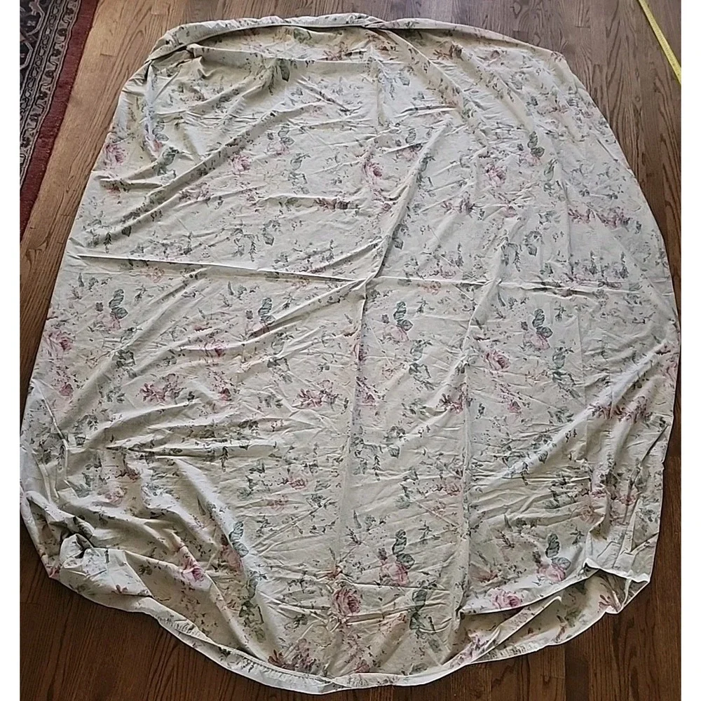 Vtg Ralph Lauren Francesca Tea Stain Floral 76x95in Fitted Sheet for Crafts READ